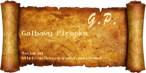 Galbavy Piroska névjegykártya